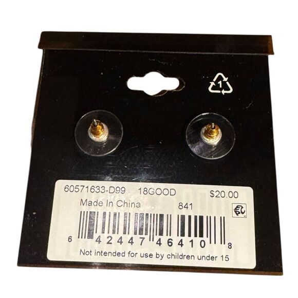 Anne Klein Heart Lock Earrings with Crystal Accents - Picture 4 of 4